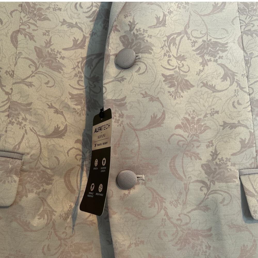 NWT Alfani Slim Fit Sport Coat Blazer Light Pink Floral Jacquard, Men's 42R - Picture 5 of 10